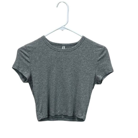 Aritzia Sunday Best Gray Ribbed Tee size S - Picture 1 of 8